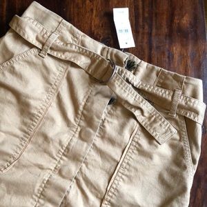 NWT LOFT tan safari buttoned skirt